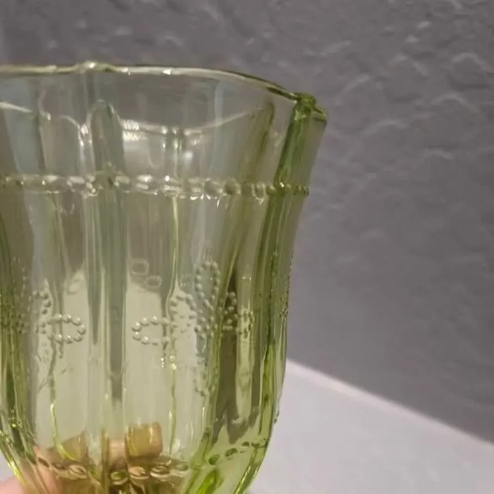 Vintage Juliska Colette Green Footed Embossed 5.5
